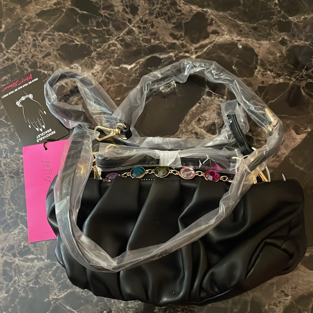 Betsey Johnson Party Black Shoulder Bag - Picture 10 of 12